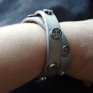 Tory Burch logo stud wrap bracelet